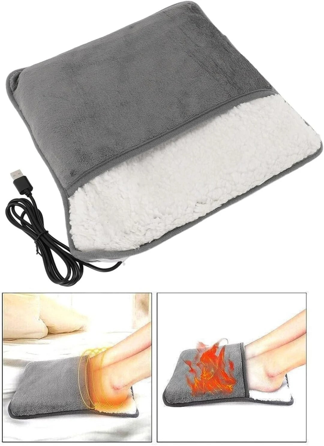 Almohadilla Calefactora USB para Pies - Felpa Suave y Relax Total