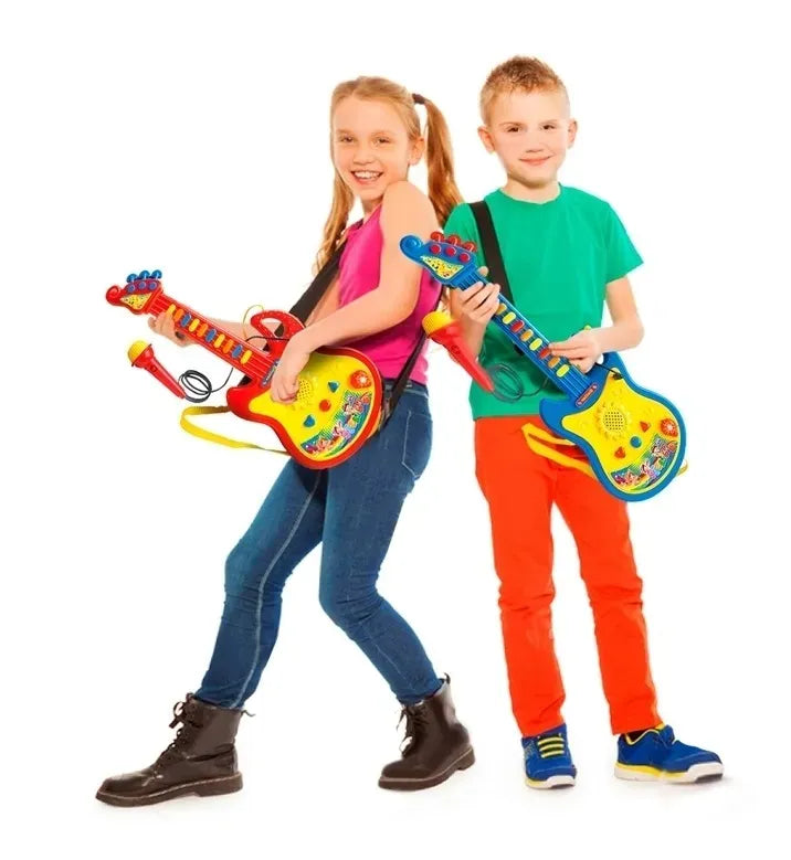 MiniRockStar 🎸: Guitarra Infantil con Sonido, Luces y Micrófono