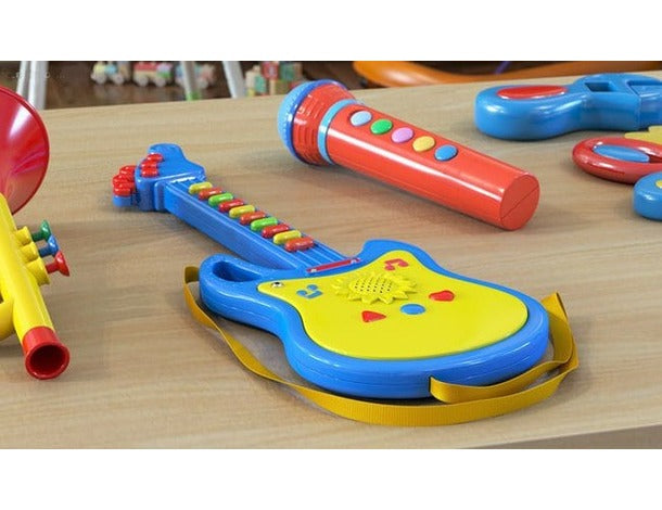 MiniRockStar 🎸: Guitarra Infantil con Sonido, Luces y Micrófono
