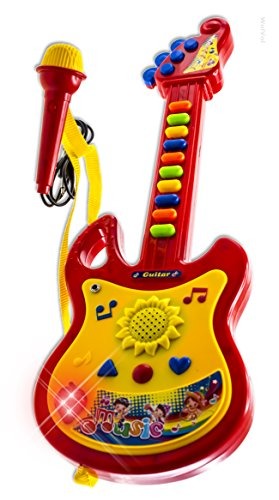 MiniRockStar 🎸: Guitarra Infantil con Sonido, Luces y Micrófono