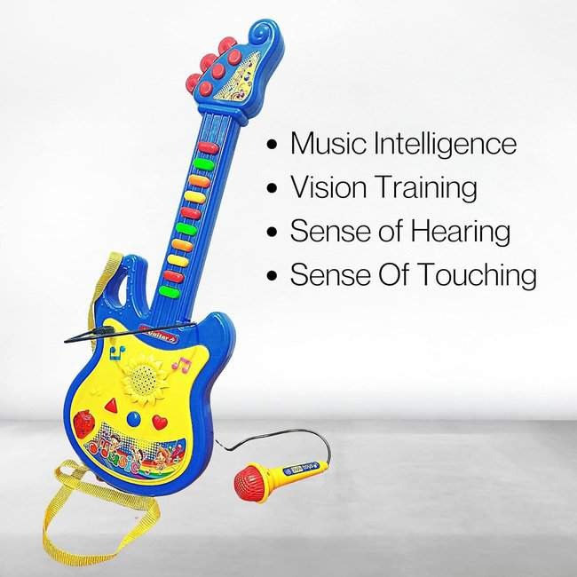 MiniRockStar 🎸: Guitarra Infantil con Sonido, Luces y Micrófono