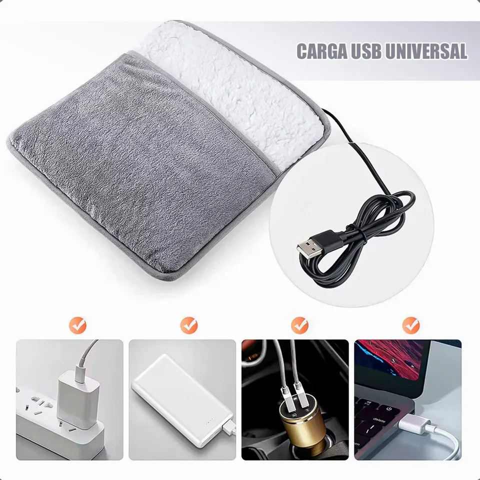 Almohadilla Calefactora USB para Pies - Felpa Suave y Relax Total